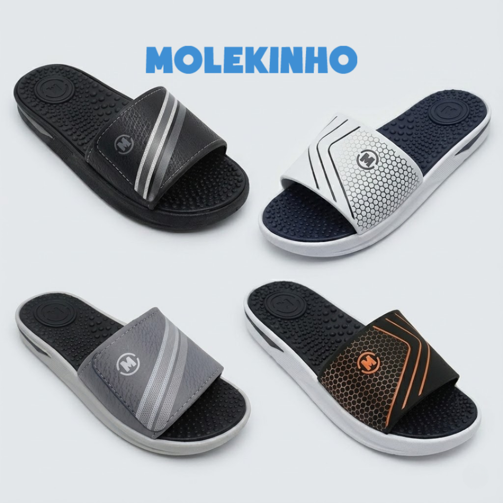 Chinelo Infantil Molekinho Slide Menino Confortável Leve Casual Dia a Dia Massageador Original em Oferta na Shopee