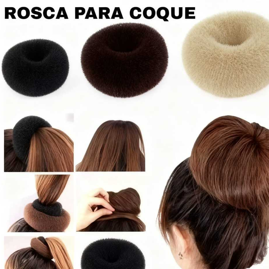 Rosquinha para Coque | Acessório Modelador de Cabelo, Volume Perfeito e Fácil de Usar em Oferta na Shopee