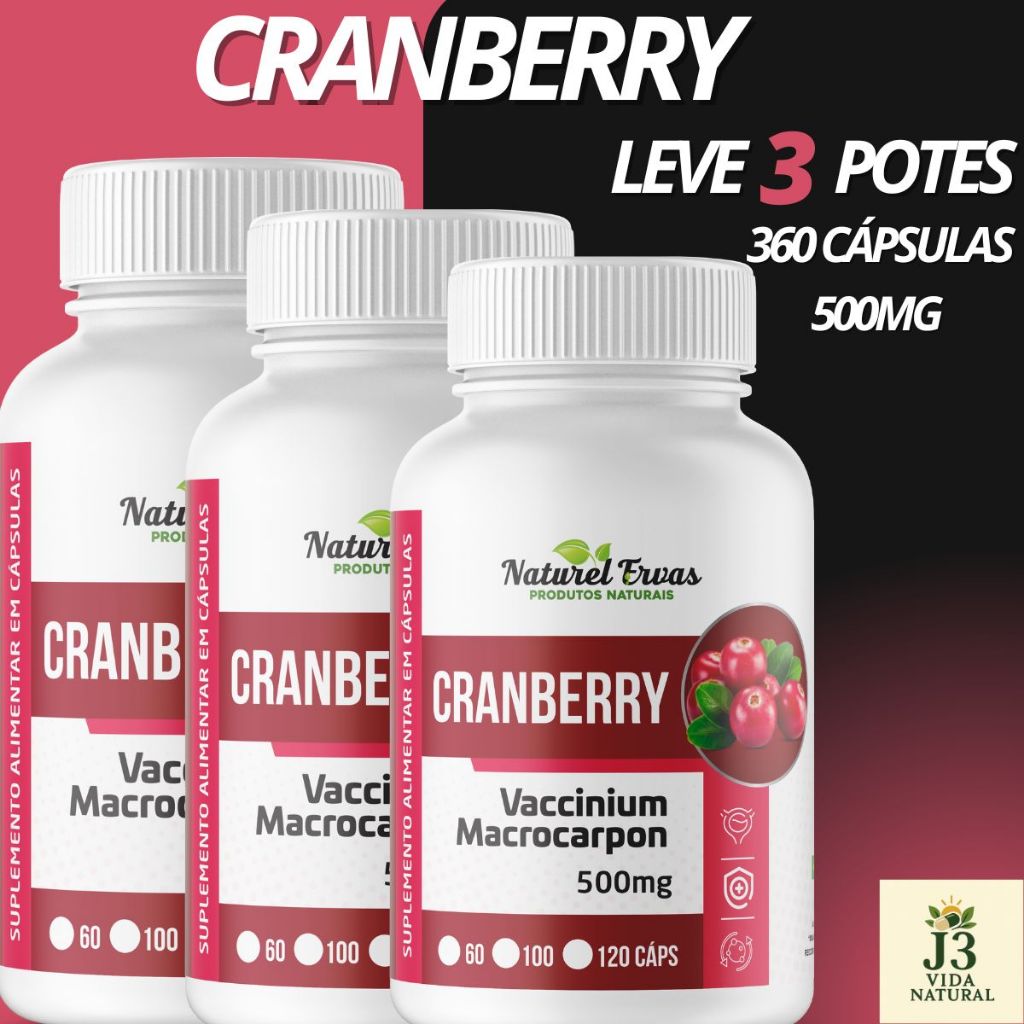 SUPLEMENTO CRANBERRY 120 CÁPSULAS 500MG em Oferta na Shopee