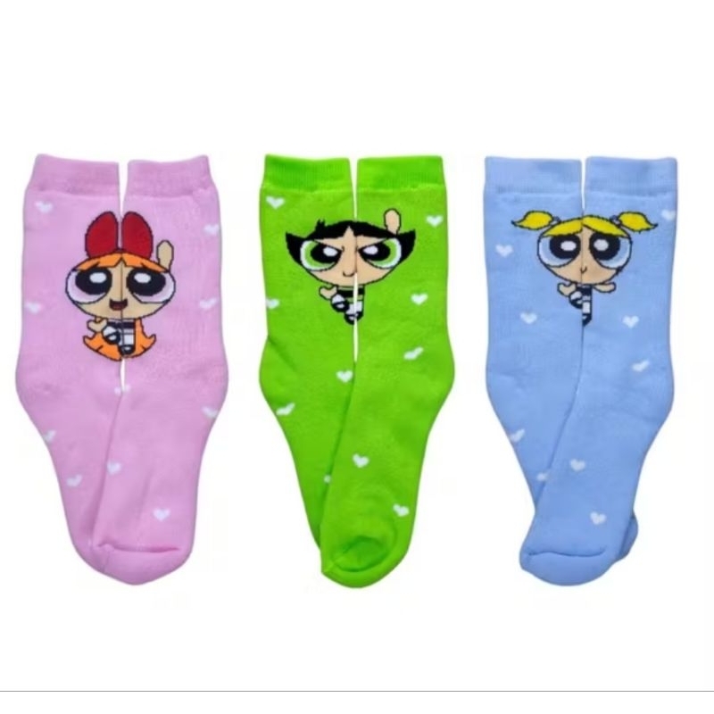 kit meias Meninas Super Poderosas Meias divertidas Feminina Meia de algodão Meia longa Academia e corrida em Oferta na Shopee