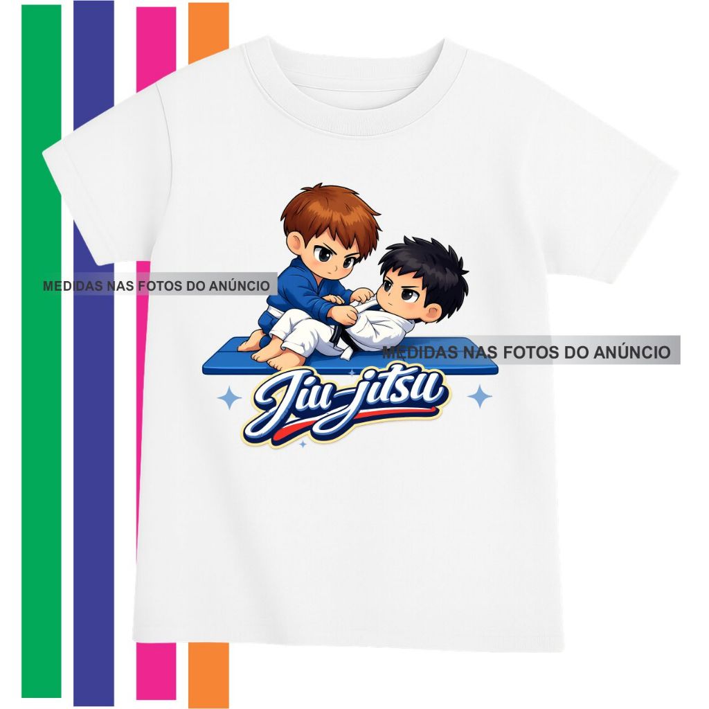Camisa personalizada jiu-jitsu tatame treino kids