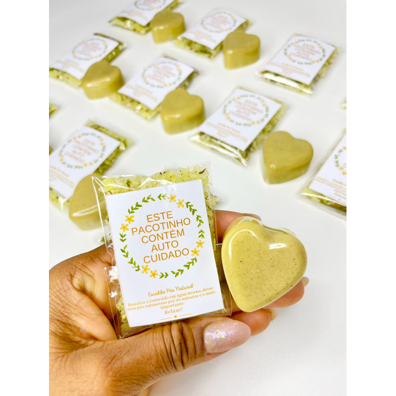 20 unidades KIT ESCALDA-PÉS RELAXANTE NATURAL COM SABONETE FACIAL – CAMOMILA, ERVA-DOCE E AÇAFRÃO 10 de cada