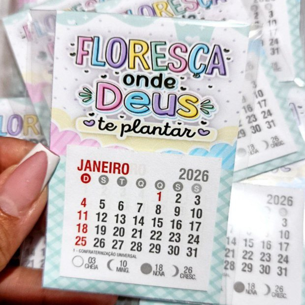 20 Mini calendário 2026 ou bloco de lembrete anotações personalizado mimo para clientes  Imã de  Geladeira