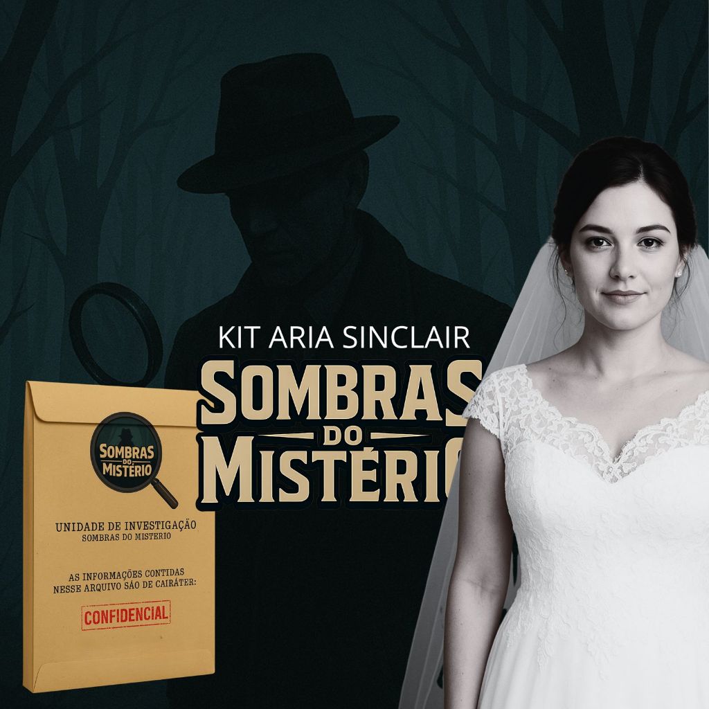 Jogo de Detetive Investigativo Nível Difícil Aria Sinclair Kit Mistério Sombras do Mistério