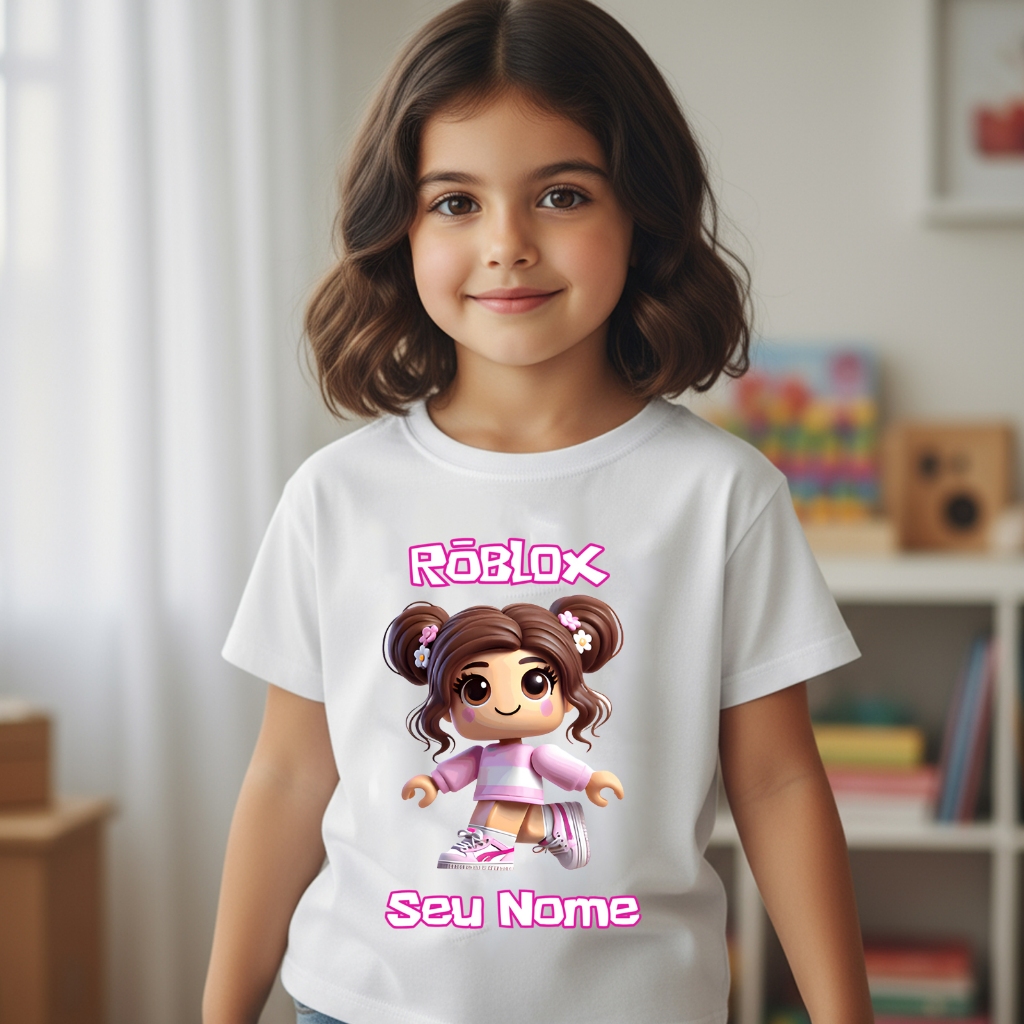 Camisa Camiseta Roblox Menina Bonecas Com Nome Vários Modelos 2 ao GG em Oferta na Shopee