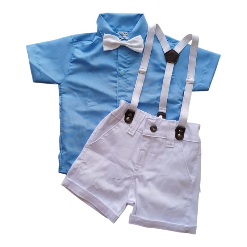 Conjunto infantil Social Menino Casamento Formatura Batizado Camisa Suspensório Festa aniversário em Oferta na Shopee