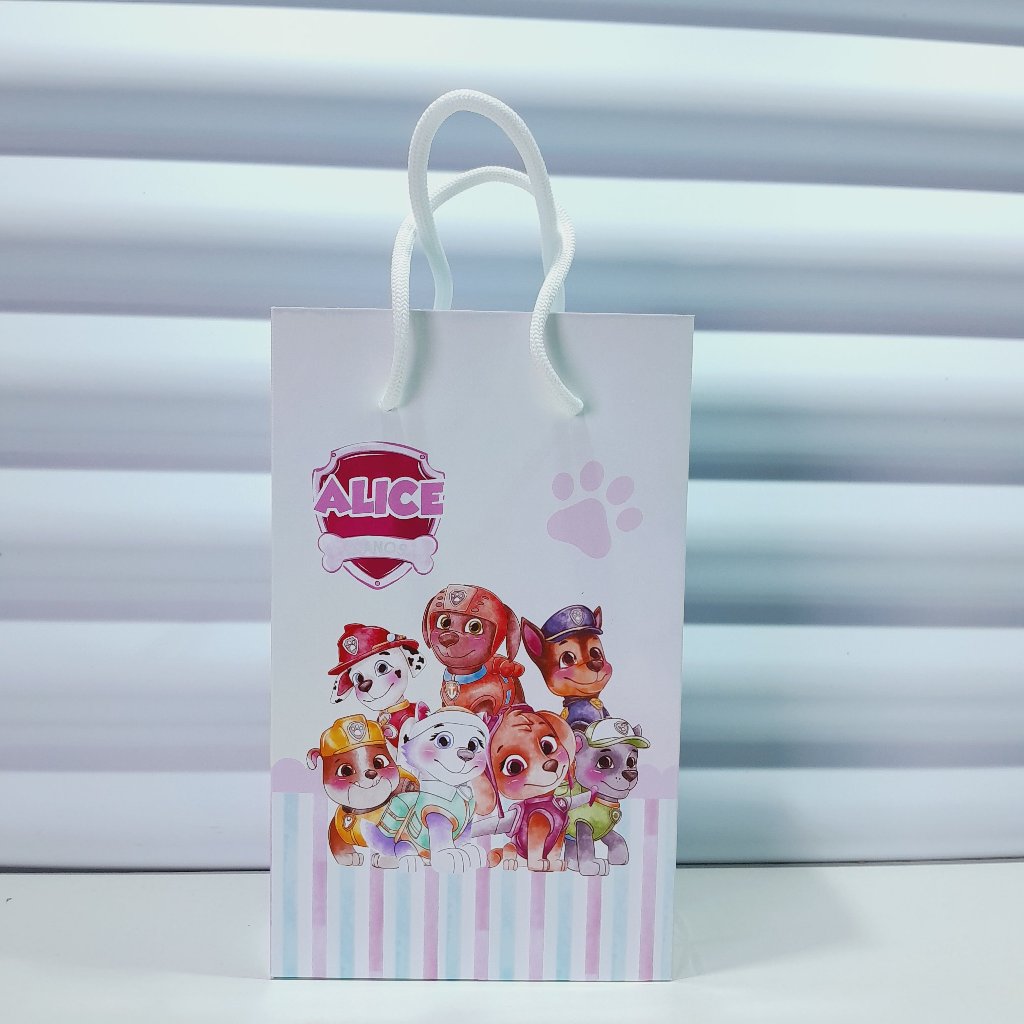 SACOLINHAS SURPRESAS PATRULHA CANINA AQUARELA PERSONALIZADAS/LEMBRANCINHAS MIMOS DE ANIVERSÁRIO