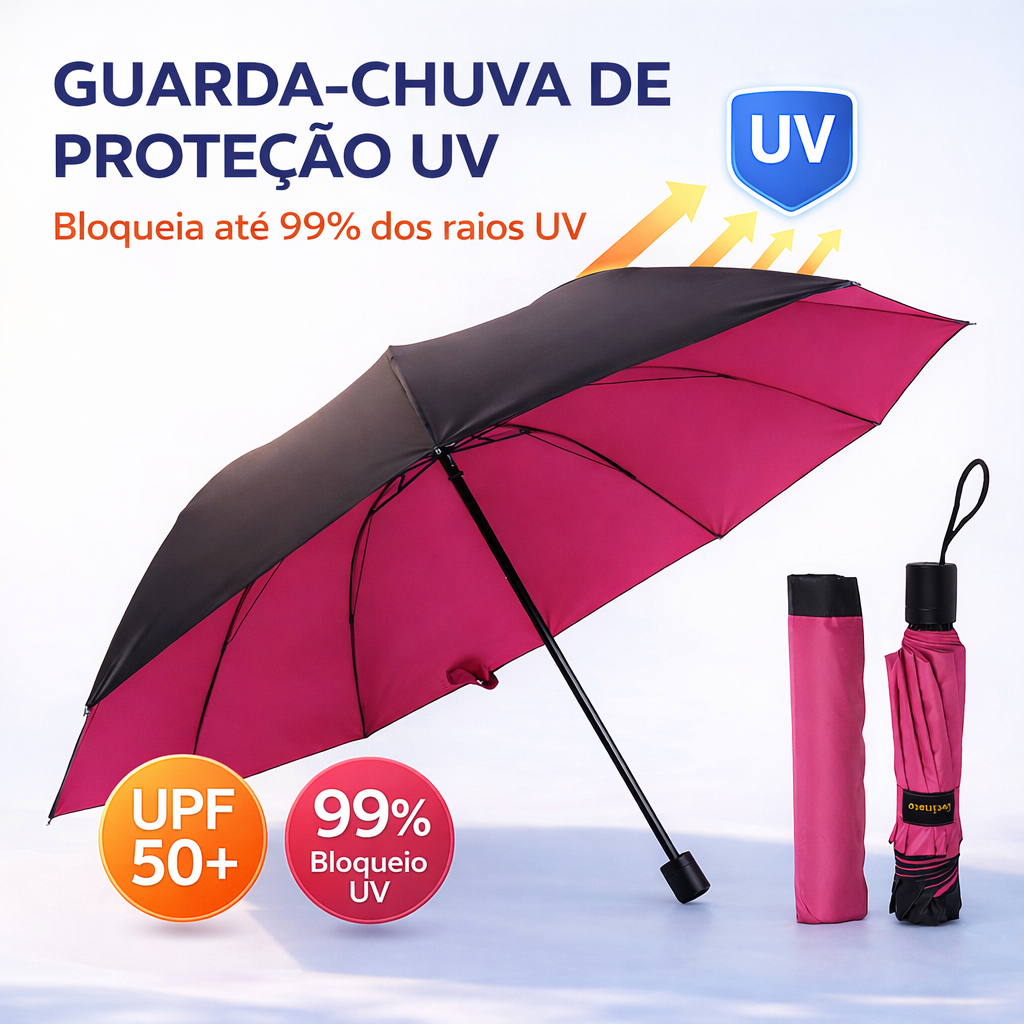 Guarda Chuva Grande Reforçado Contra Vento Cabe Na Bolsa Proteção Solar em Oferta na Shopee