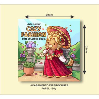 Livro de Colorir COZY FASHION LANÇAMENTO com 43 Páginas de 21x21cm 150g em Oferta na Shopee