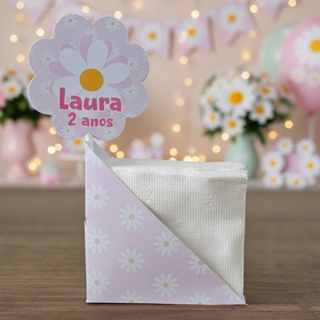 Centro de Mesa Porta Guardanapo Margaridas Personalizado Enfeite Festa Aniversário Chá Infantil em Oferta na Shopee