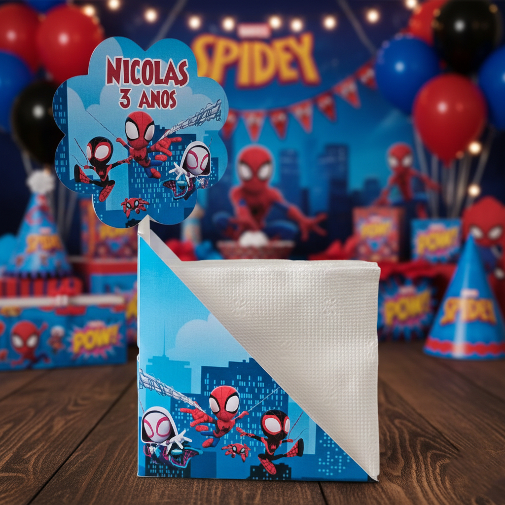 Centro de Mesa Porta Guardanapo Spidey e seus amigos Personalizado Enfeite Festa Aniversário Chá Infantil em Oferta na Shopee