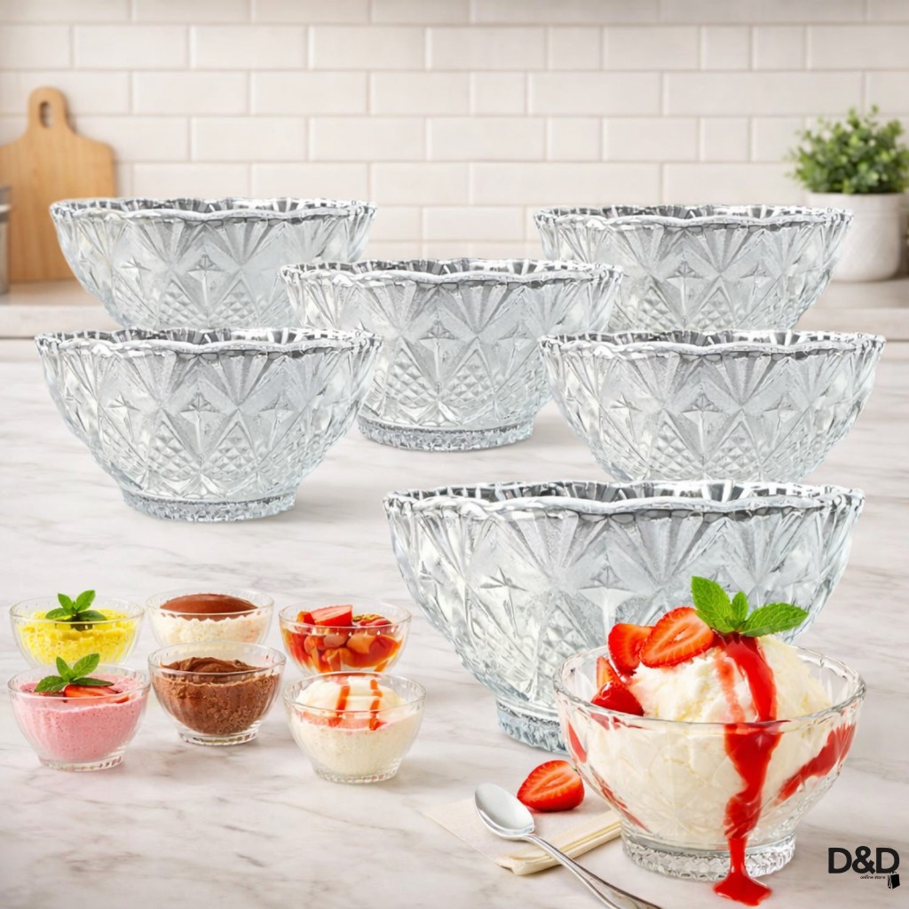 Jogo 6 Taças de Vidro para Sobremesas Sorvete e Doces Taça Vidro 150ml 180ml 200ml 300ml Mesa Posta. em Oferta na Shopee