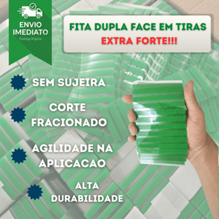 Fita Dupla Face Verde Extra Forte Adesiva para Painel Ripado Cabeceira Placa PVC (ENVIO FULL) em Oferta na Shopee