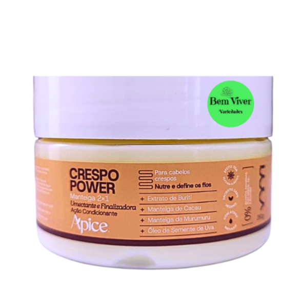 Manteiga Nutritiva 2X1 Umectante e Finalizadora - Apice Crespo Power - 260g