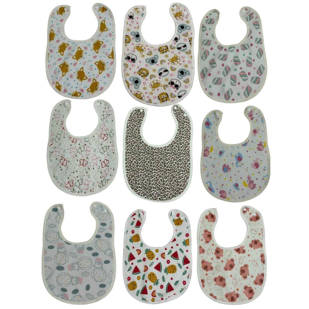 Kit Com 4 Babadores Atoalhado Ideal para o seu  Bebê  - Creche - Escola - Introdução Alimentar