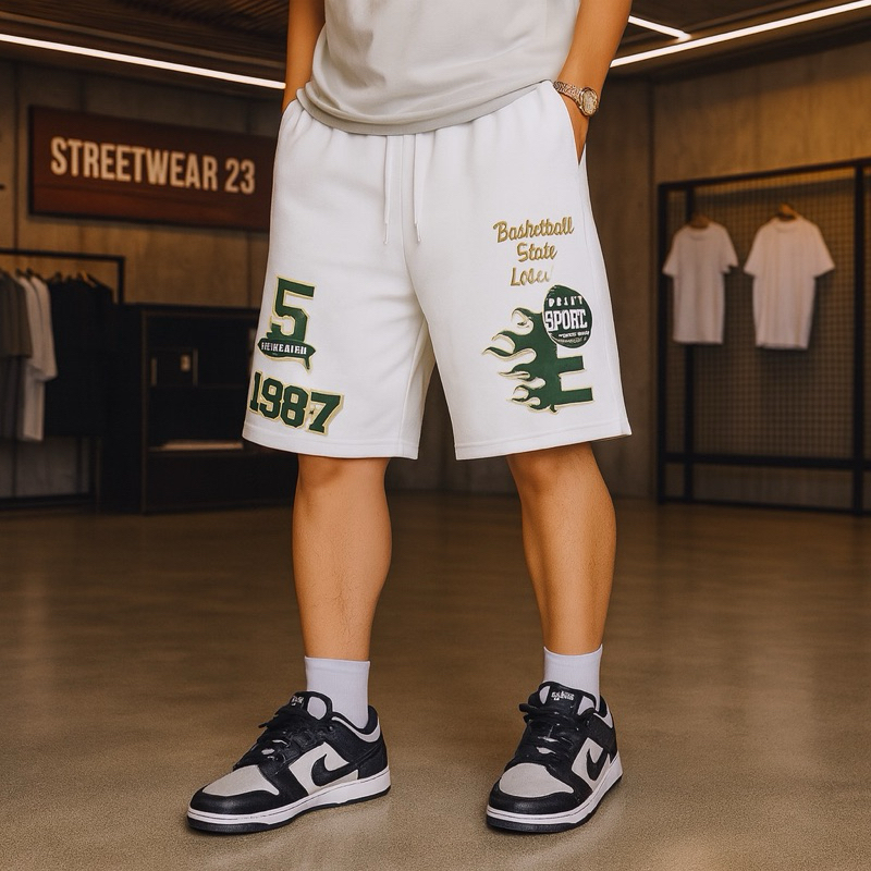 BERMUDA MOLETOM SHORT L.A UNISSEX ESPORTIVA TREINO CORRIDA ACADEMIA GYM 100% ALGODÃO CORDÃO AJUSTE LANÇAMENTO