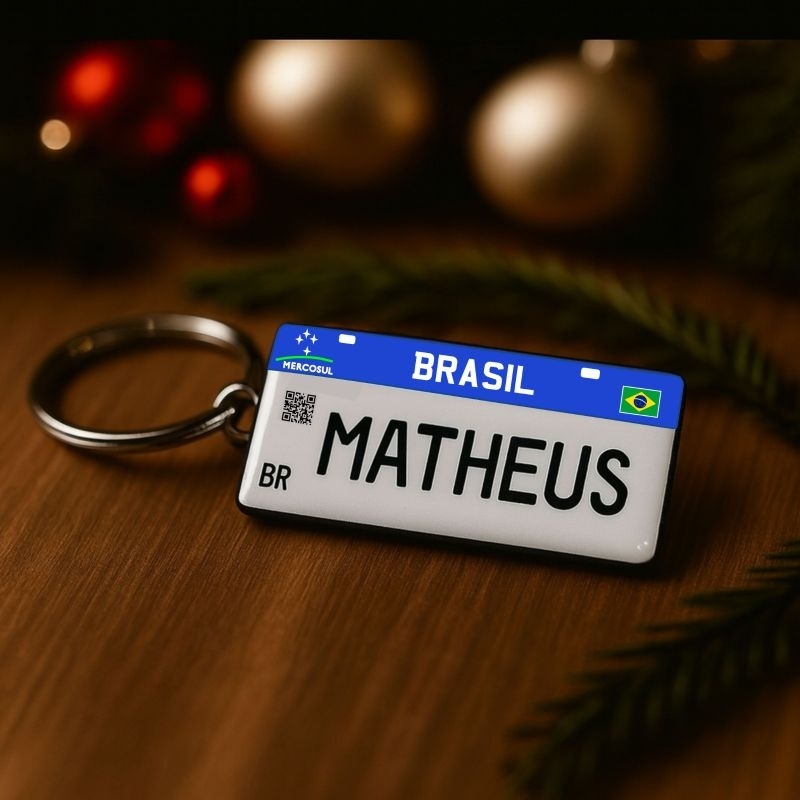 Chaveiro nome personalizado tipo placa Mercosul lembrancinha