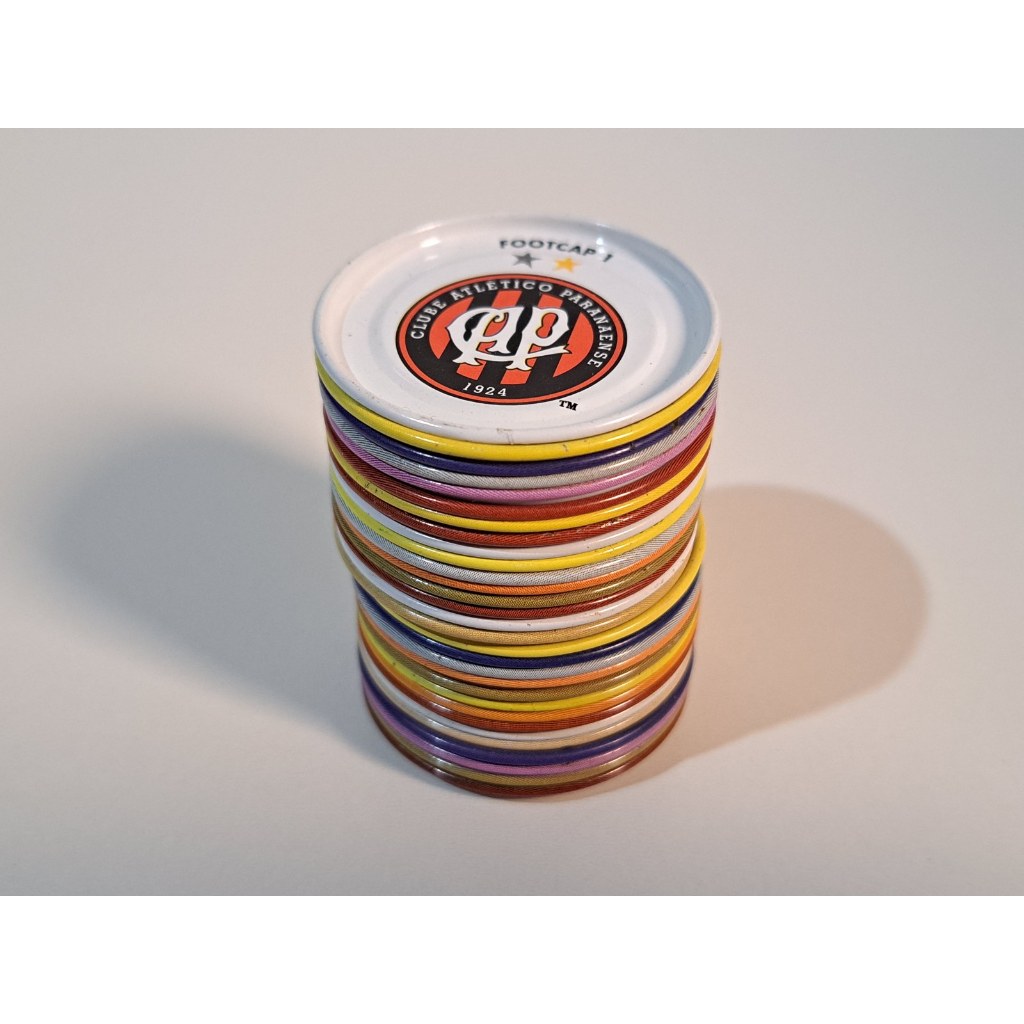 Tazos de metal Footcaps Desafio dos Campeões - Lote com 30 - Não são Elma Chips