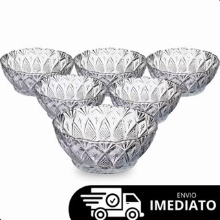 Jogo De Taça Sobremesa Tigela Bowl em Vidro Desenhado em Oferta na Shopee