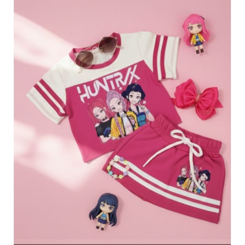 CONJUNTO INFANTIL   GUERREIRAS  DO KPOP INFANTIL/JUVENIL BLUSA+SHORT  SAIA 2 ao 12 Envio Rápido em Oferta na Shopee