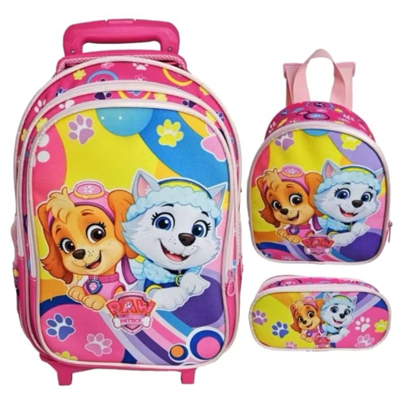 Kit Mochila Escolar com Rodinhas SKYE E EVEREST + Lancheira + Estojo/ MOCHILA PARA MENINA/ MOCHILA SKYE E EVEREST