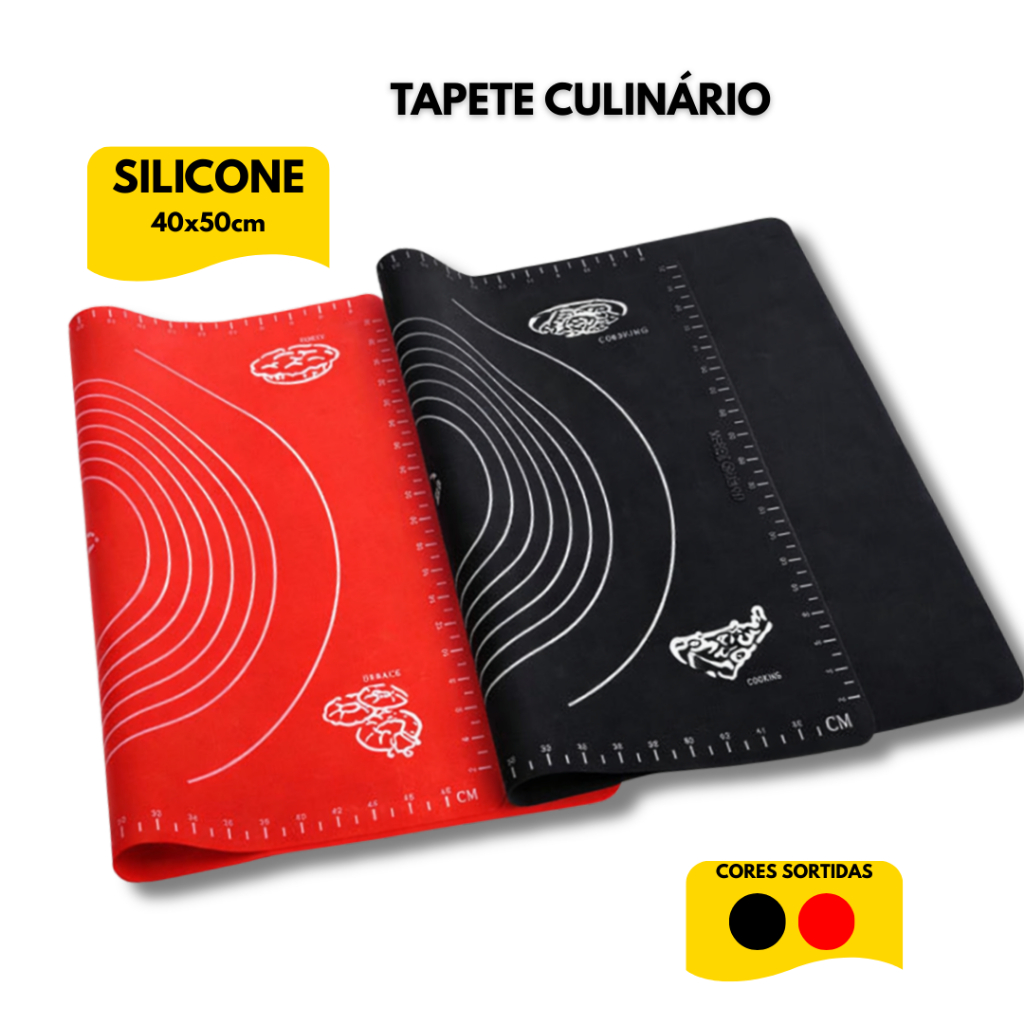 Tapete Culinário Silicone Antiaderente para Abrir Massa Reutilizável