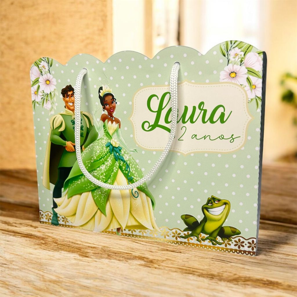 Sacolinha Princesa Tiana Personalizada – Lembrancinha Aniversário Tema Princesa e o Sapo | Pegue e Monte em Oferta na Shopee