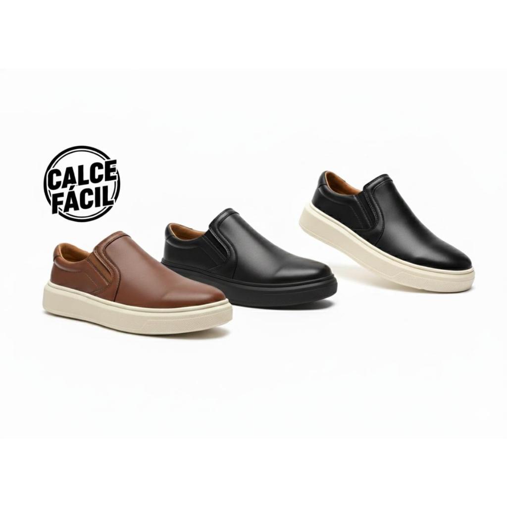 kit 3 pares kit 2 pares iate slip on lançamento sola micro calce facil confortavel