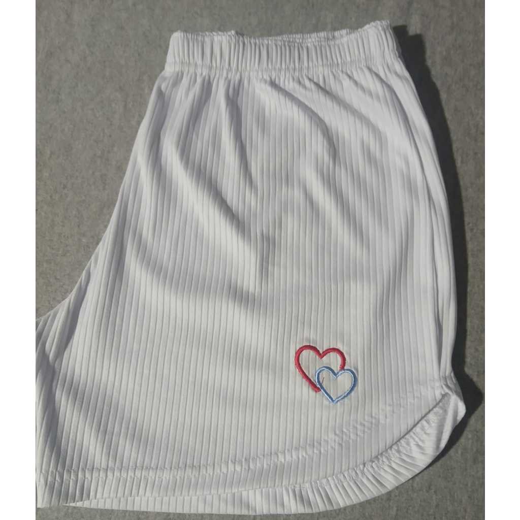 Short Canelado Bermuda Feminina Adulto Cores Variadas Verao Praia Juvenil