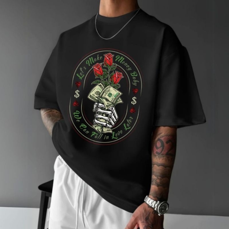 Camiseta Oversized Streetwear Estilo Americano Estampada Masculina 100% algodão do P ao GG Promoção