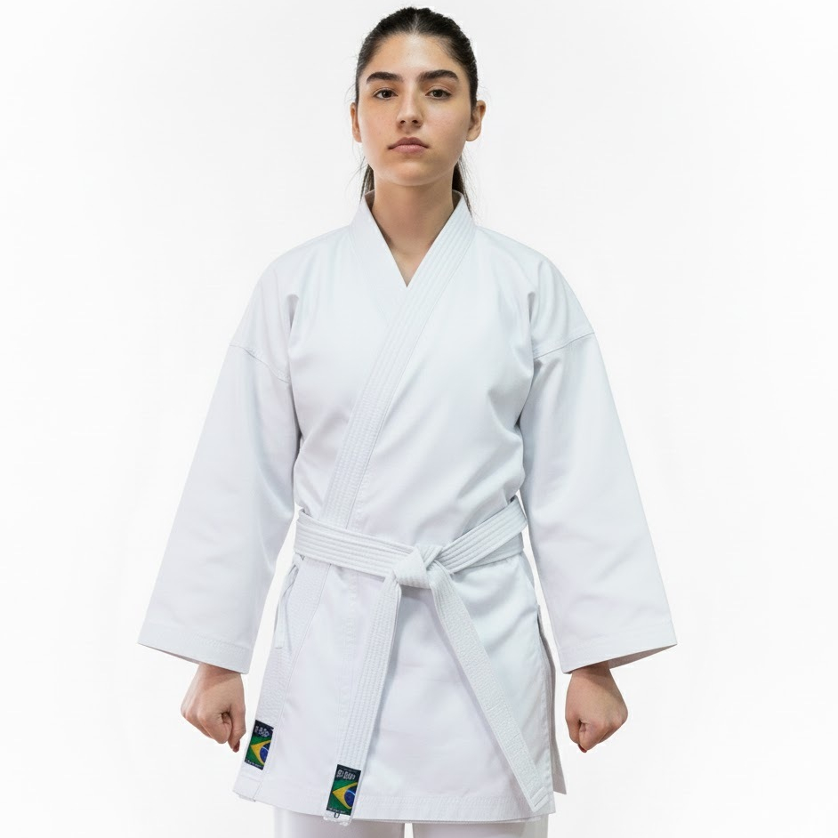 Kimono Karatê Adulto 300g Algodão Premium Reforçado Com Faixa Grátis Para Treinos Intensos