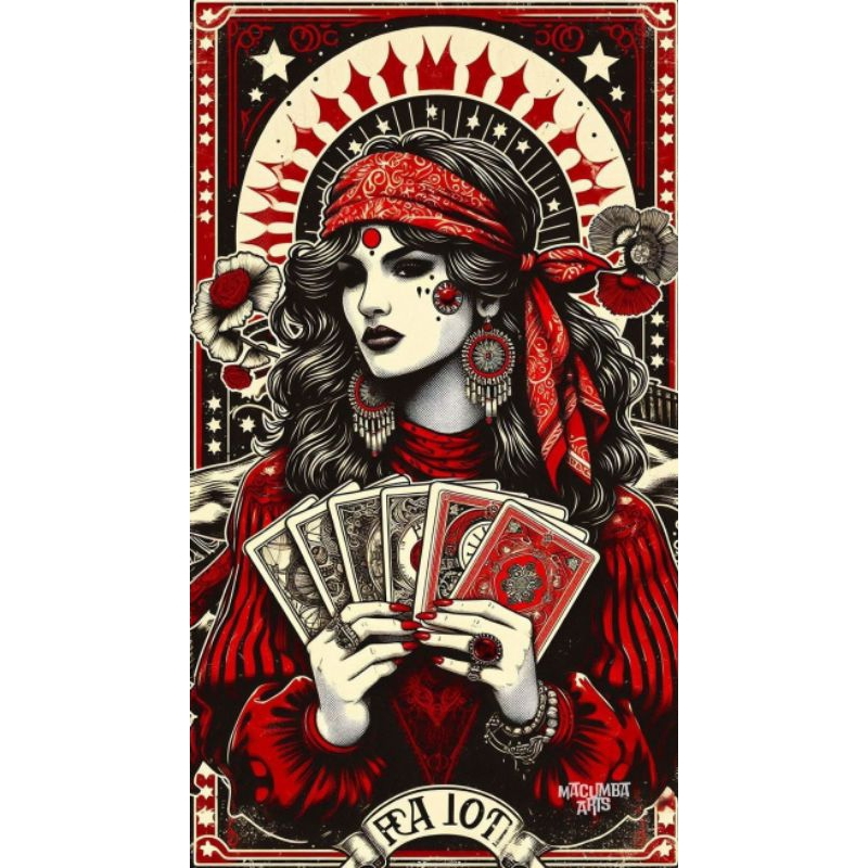 Quadro Decorativo Cigana Dara com as Cartas