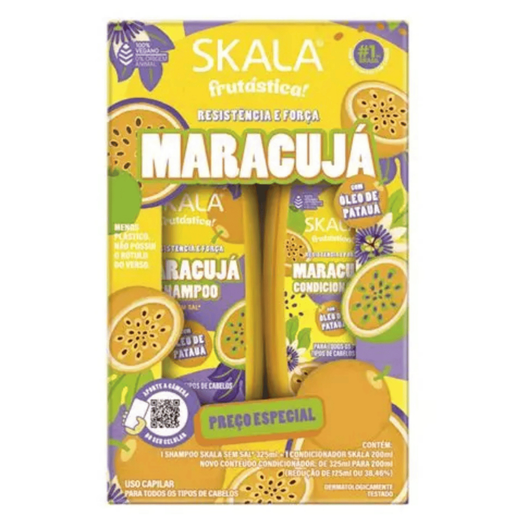 Kit Skala Frutástica Resistencia e Força Maracujá  Shampoo 325ml+condicionador 200ml