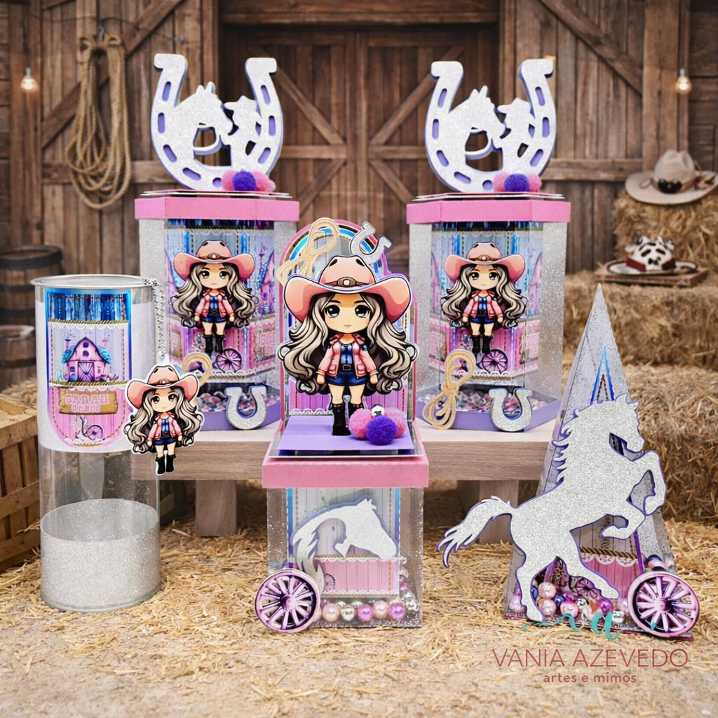 Kit Festa Luxo Boiadeira Personalizados I Lembrancinhas I Festas I Caixinhas I Aniversários I Caixinhas de Acetato