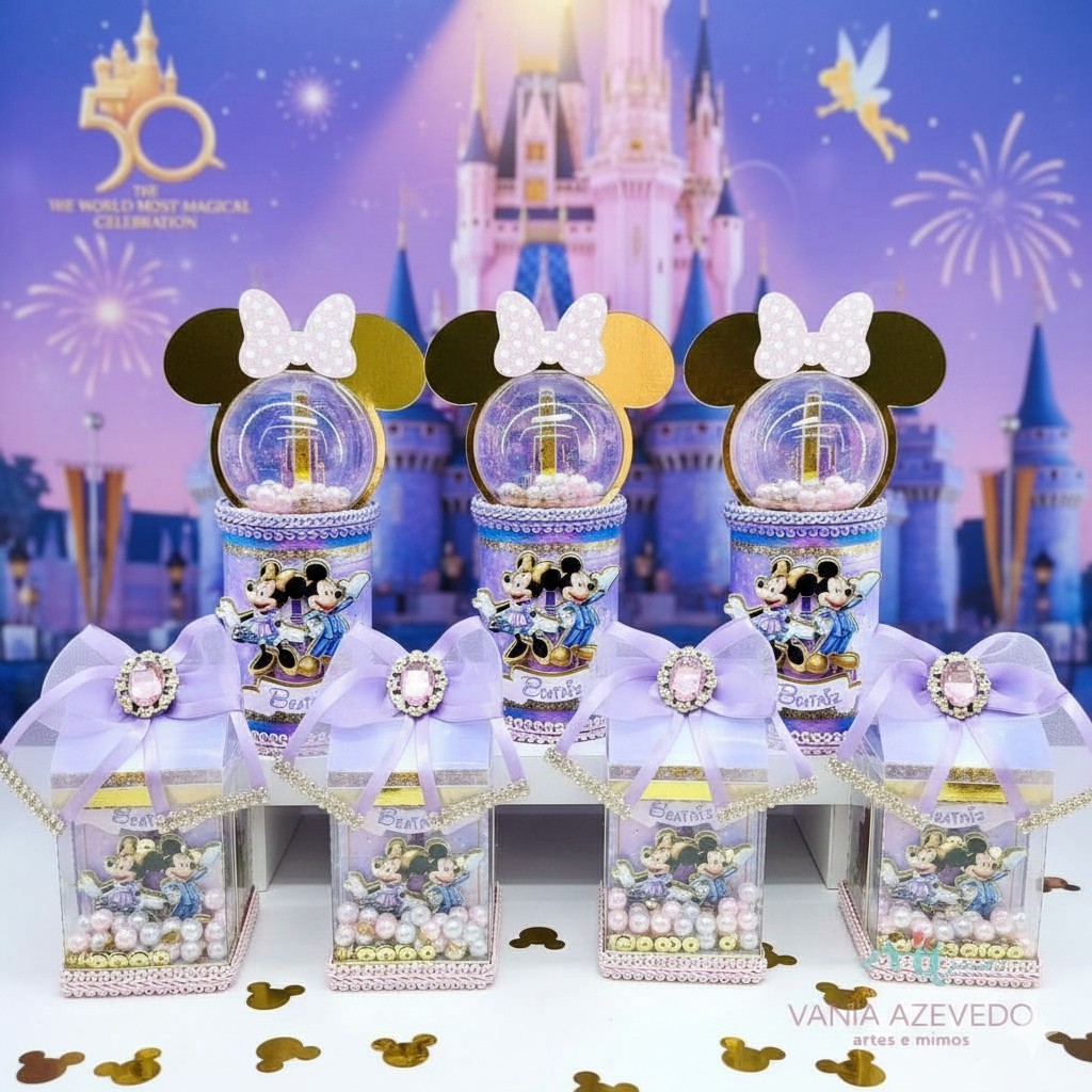 Kit Festa Luxo Disney 50 Anos Personalizados I Lembrancinhas I Festas I Caixinhas I Aniversários I Cofrinho I Milk