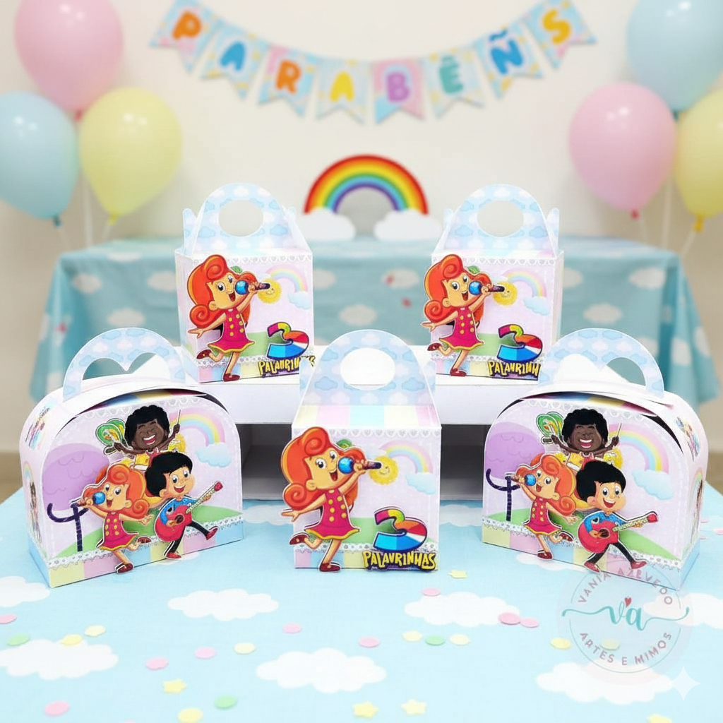 Kit Festa 3 Palavrinhas Menina Personalizados I Lembrancinhas I Festas I Caixinhas I Aniversários
