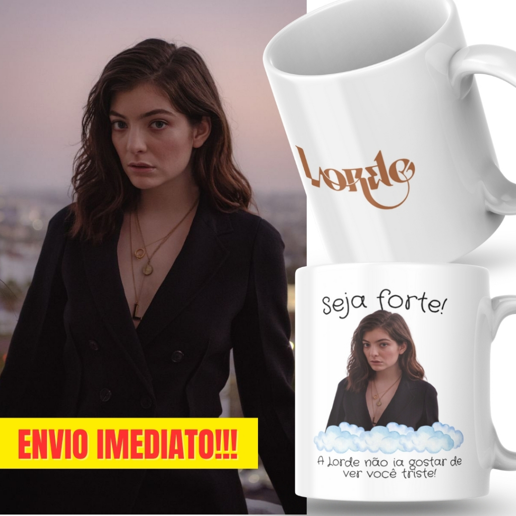 Caneca Xicara Porcelana 325ml Seja Forte Lorde Personalizada Presente Decoração Casa