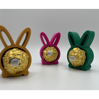 Kit 4 Mini Coelhos Vazados – Suporte para Bombom Ferrero Rocher | Impressão 3D em PLA