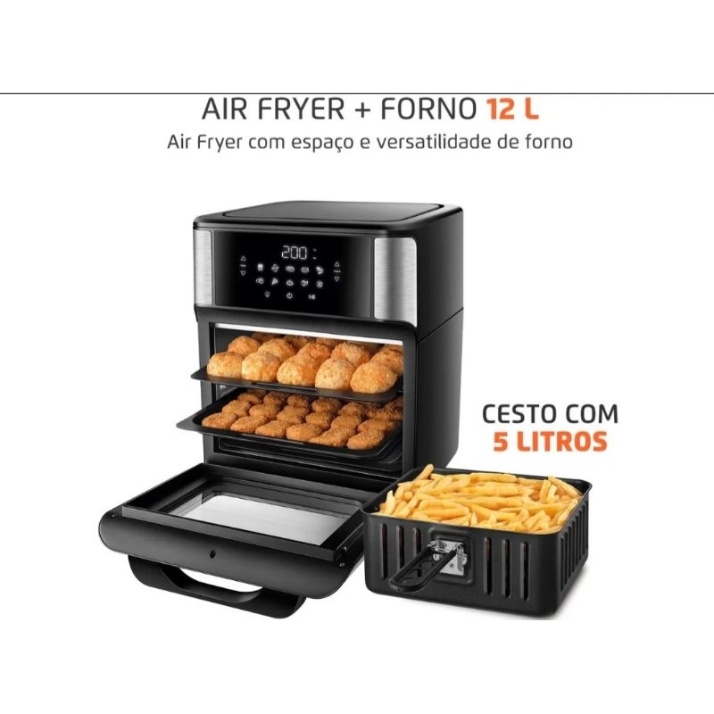 FRITADEIRA AIR FRYER FORNO OVEN MONDIAL 12L 2000W 127v