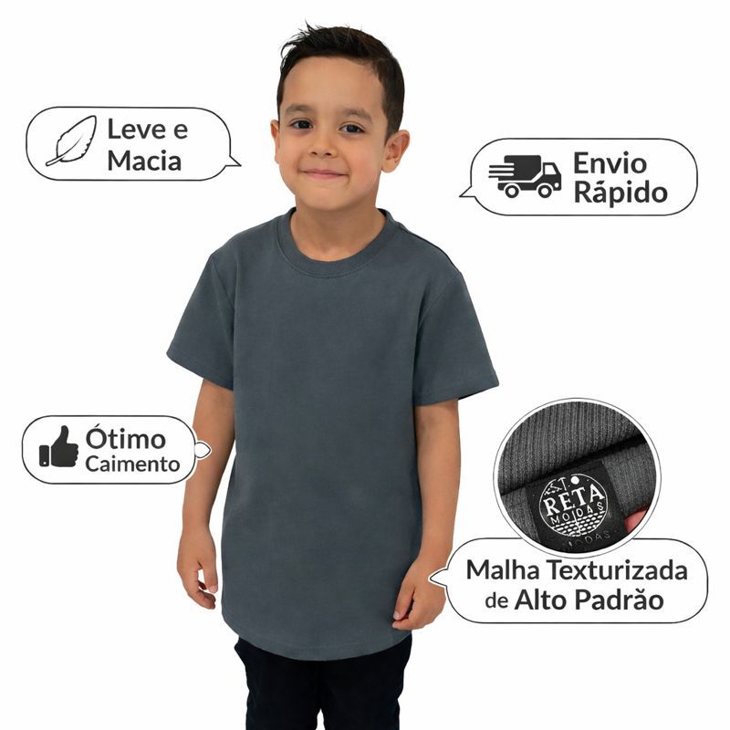 Camiseta Infantil Menino Oversized Texturizada Alto Relevo em Oferta na Shopee