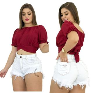 Short Jeans Feminino Cintura Alta Desfiado Verão 2026 - Empina Bum Bum em Oferta na Shopee