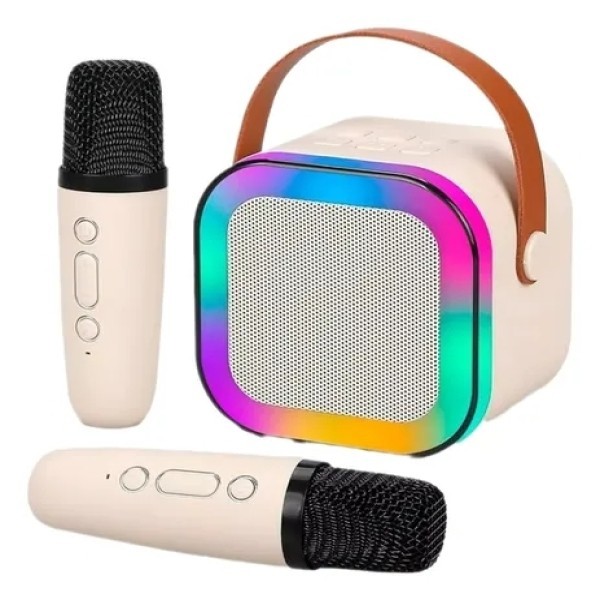 Caixinha de Som Karaokê com 2 Microfone Bluetooth Infantil