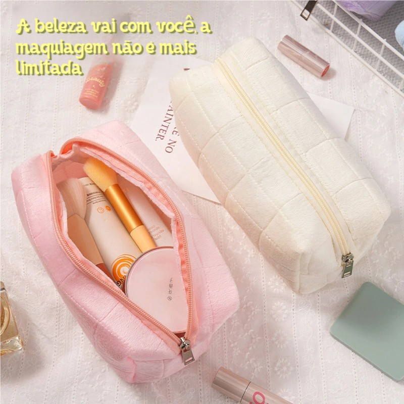 Bolsa de Cosméticos Kawaii Estojo - Formato de Travesseiro, Fofa, Grande Capacidade em Oferta na Shopee