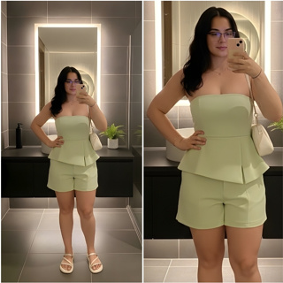 Conjunto Feminino Peplum Tendencia Alfaiataria Premium – Elegância e Conforto para o Verão em Oferta na Shopee