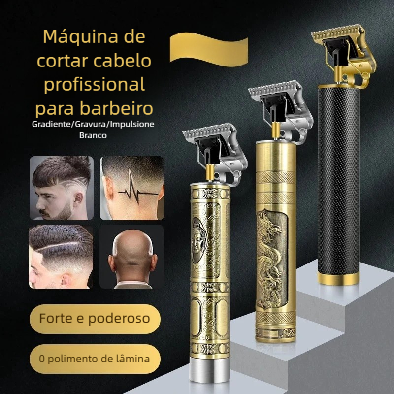 Máquina de Cortar Cabelo Elétrica - Profissional Dragão Recarregável em Oferta na Shopee