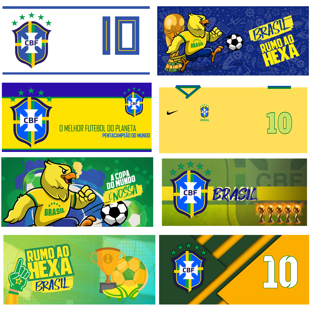 Arte Impressa Seleção Brasileira | Imagens prontas para estampar Canecas | Sublimação | Presente | Copa do Mundo | Kit 1