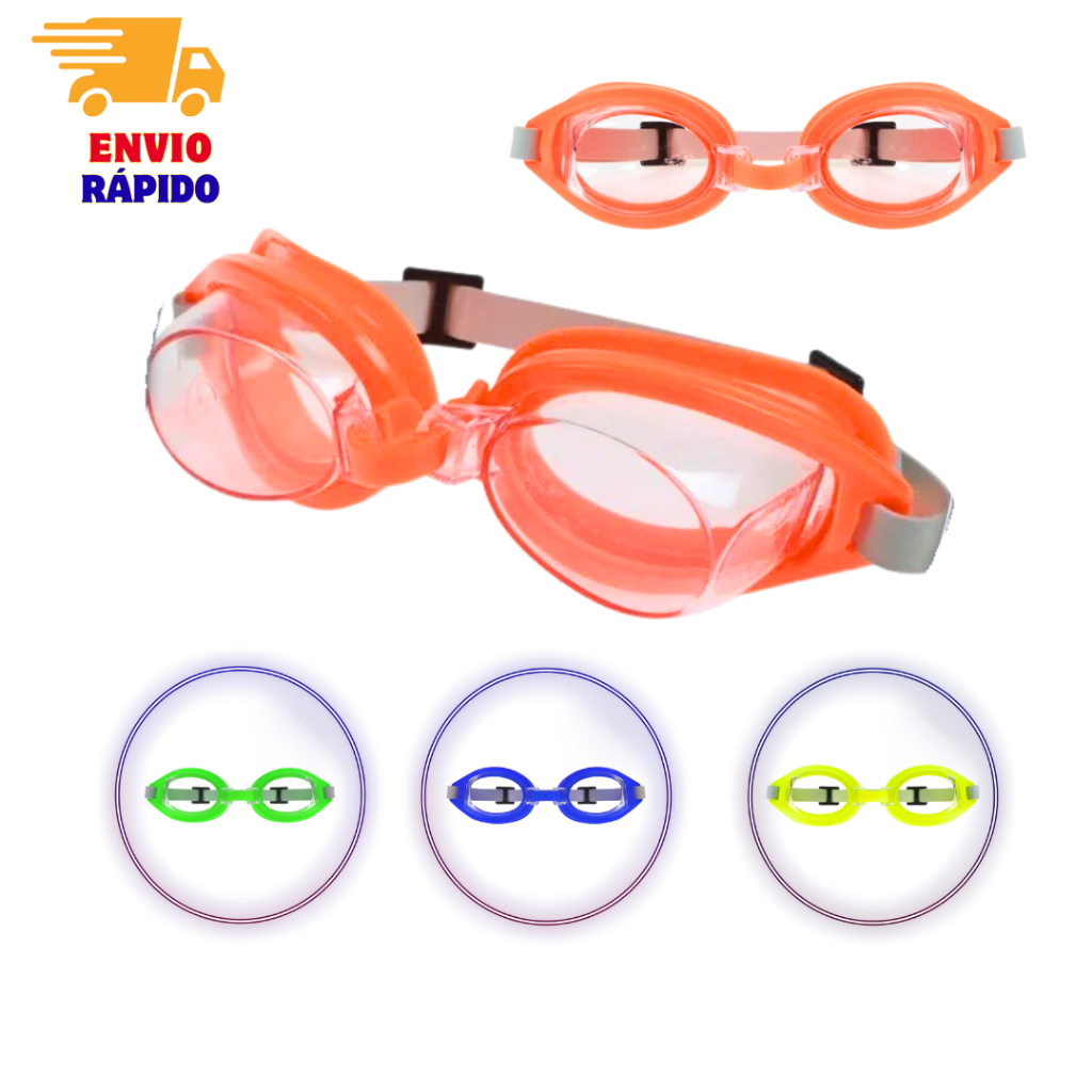 Óculos de Natação Infantil Ajustável – Óculos de Piscina e Mergulho para Meninos e Meninas