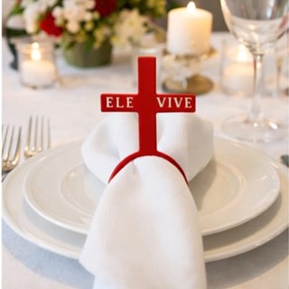 Anel Guardanapo Religioso Cruz Ele Vive Mesa Posta Cristã Igrejas Eventos Kit 4 / 6 / 8 / 12/ 24 Unidades em Oferta na Shopee