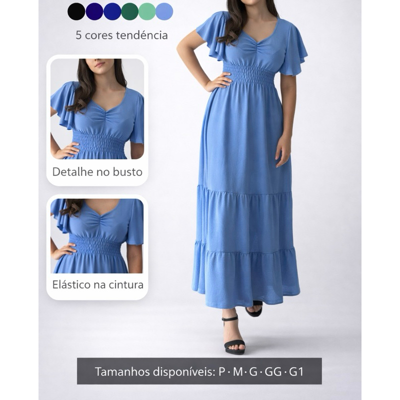 Vestido Longo Feminino Natal De Manguinhas Multiuso De Luxo