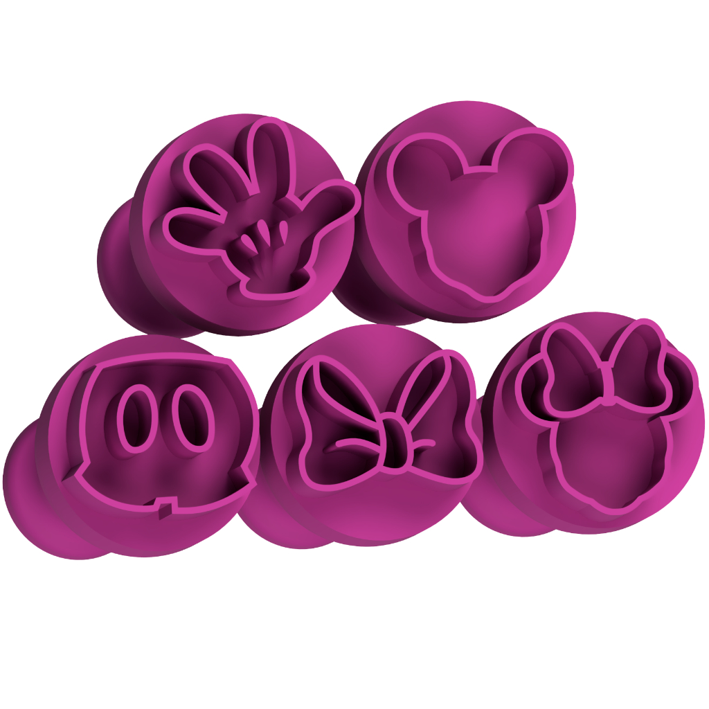 Kit 5 Carimbos para Doces Mickey e Minnie Docinhos Brigadeiros Festa Confeitaria em Oferta na Shopee